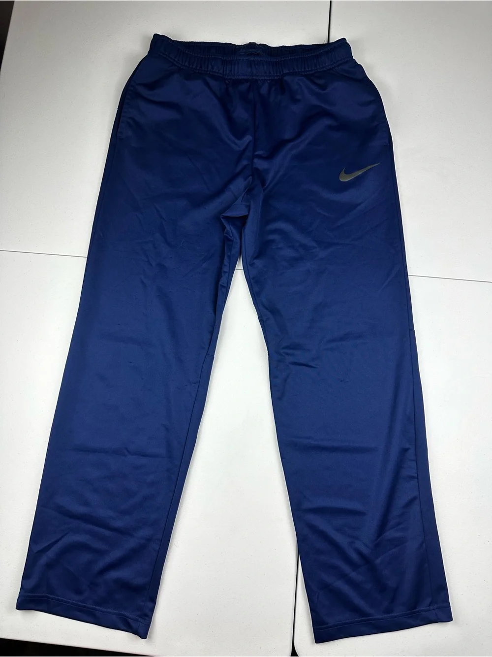 Nike Dark Blue Training Track Pants with Black Swoosh